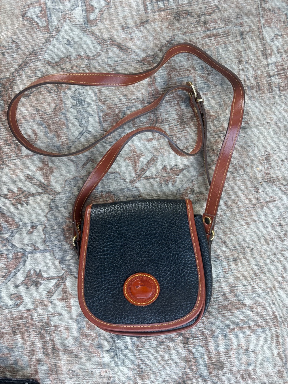 Dooney & Bourke Small Leather Crossbody Bag Black & British Tan